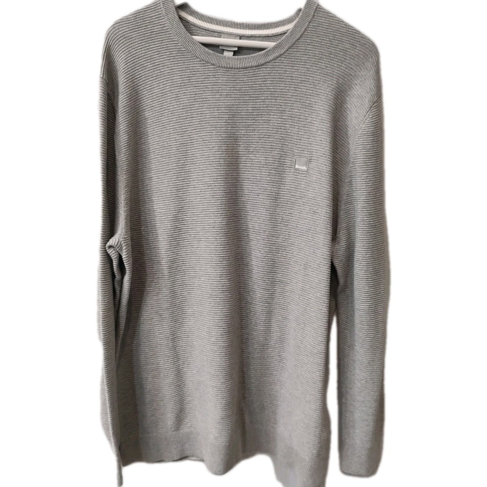 Bench Men's XL Gray Textured Knit Crewneck Sweater Long Sleeve Casual Pullover